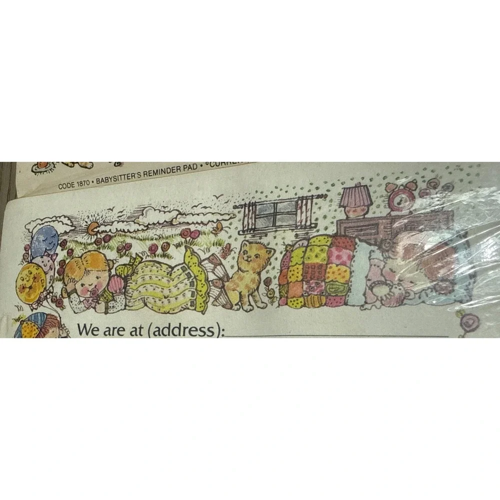 NOS Vintage 80's Telephone Hanging Message Note Pad Babysitter's Reminder Info